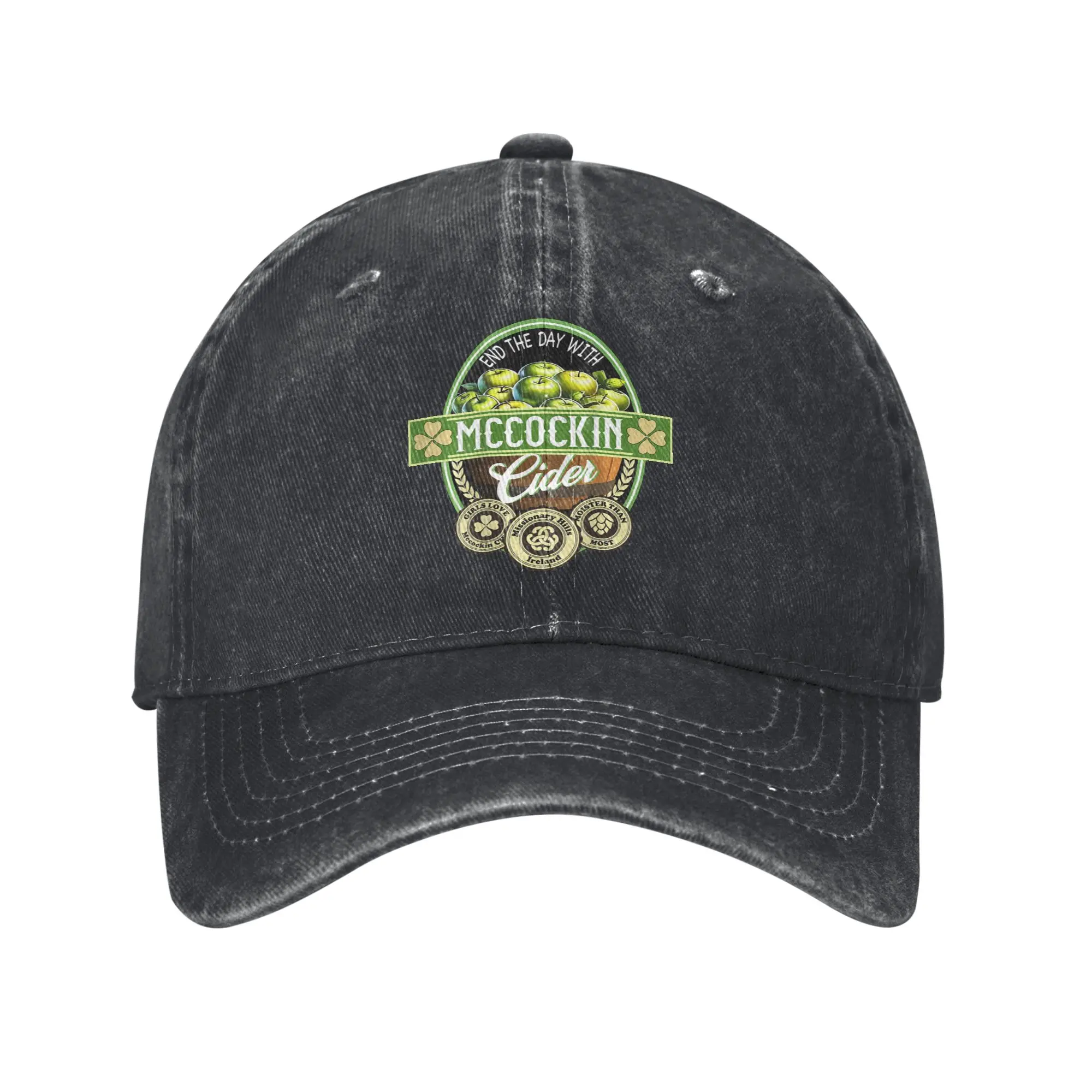 

Винтажная бейсболка Mccockin Cider Happy St Patrick's Day, унисекс, из потертого денима, солнцезащитная кепка, подарочная шляпа для путешествий и активного отдыха