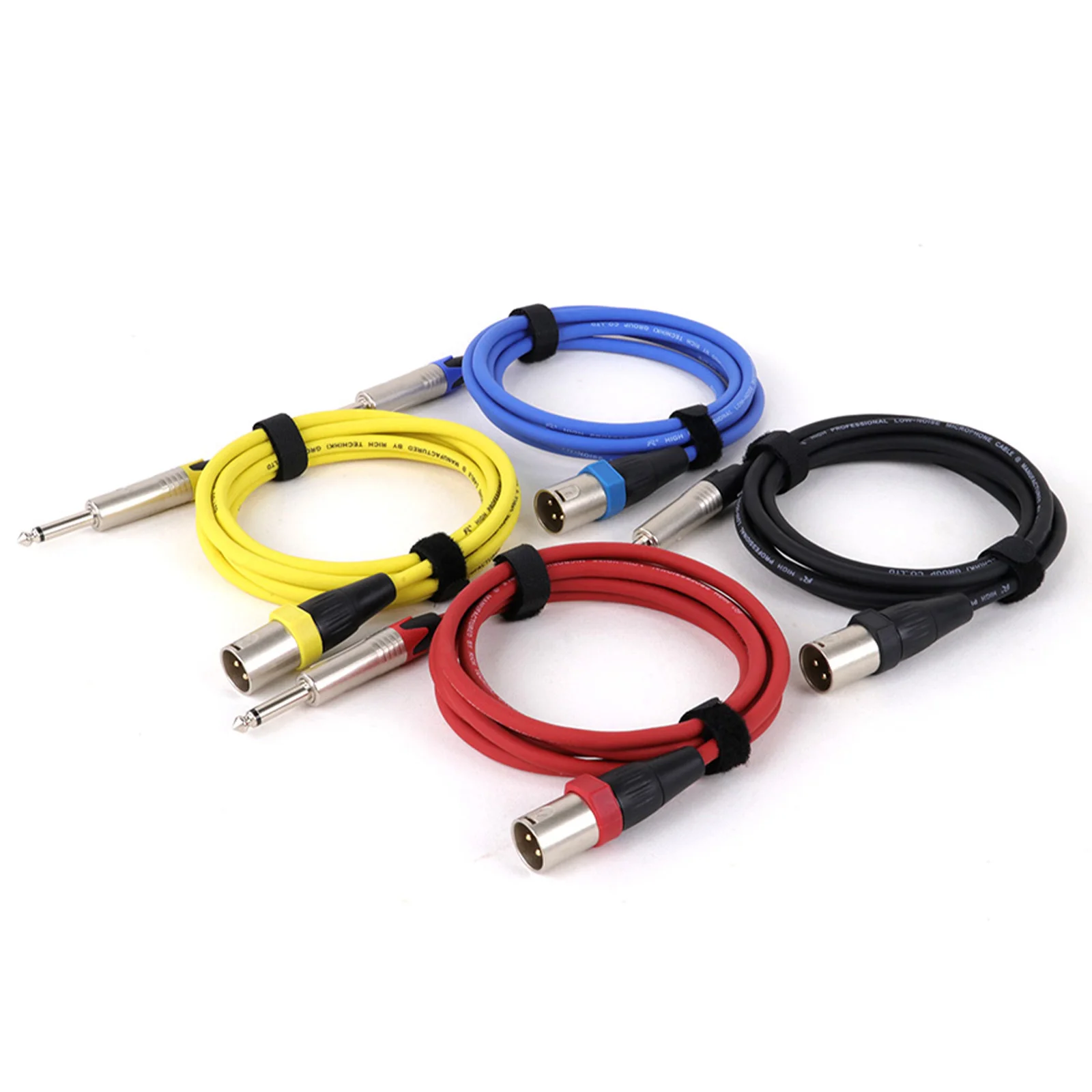 1PCS Multi-colored 3Pin Male/Female XLR Audio Braided Shielded to 6.35mm Mono TS Male Jack For Guitar Microphone Mixers 0.3M-15M