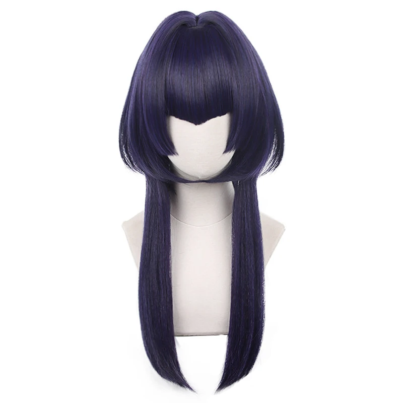 Genshin impacto candace peruca cosplay 70cm peruca preta peruca roxa cosplay anime perucas cosplay resistente ao calor perucas sintéticas dia das bruxas