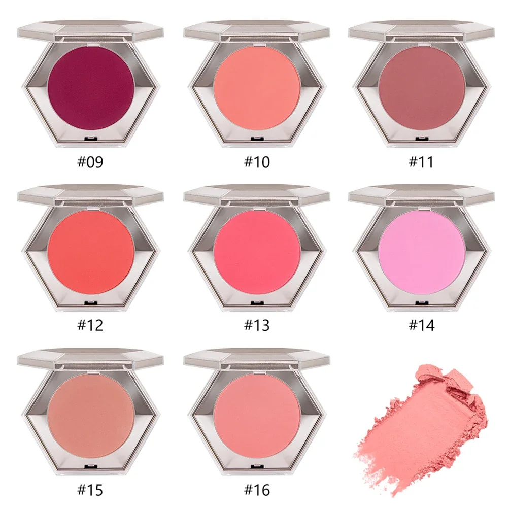 Hexagon Mirror Blusher Pressed Powder Private Label Pigment Long Lasting Waterproof Natural Custom Logo Makeup Wholesale Vegan