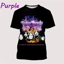 2024 Popular Heavy Rock Metal Deep Purple Band Print T-shirt 3D Men/Women Short Sleeve Tee Shirt Summer Fashion Hip Hop Y2k Tops