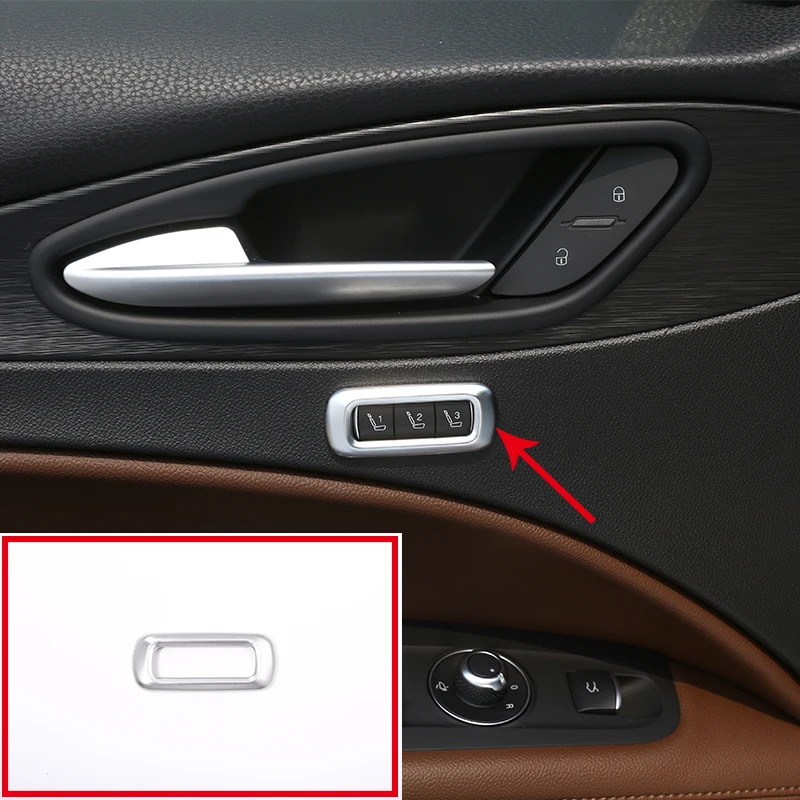 1 Pcs ABS Matte Chrome Interior Seat Memory Frame Cover Trim For Alfa Romeo Stelvio 2017-2018 Car Accessory