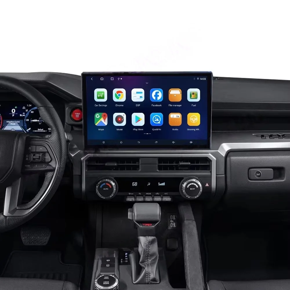 Rádio de Carro de 14.6\" para Toyota Tacoma 2023 2024 2025, Reprodutor de Vídeo Multimídia para Carro, Estéreo com Navegação GPS, Tela Android13