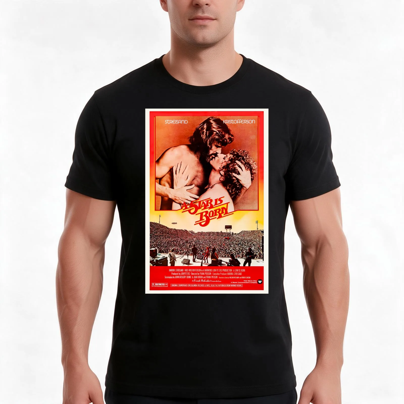 Remastered Vintage Movie poster - A star is Born 1976 T-Shirt Summer Casual Cotton Tee Oversized Streetwear Tops 100% Cotton