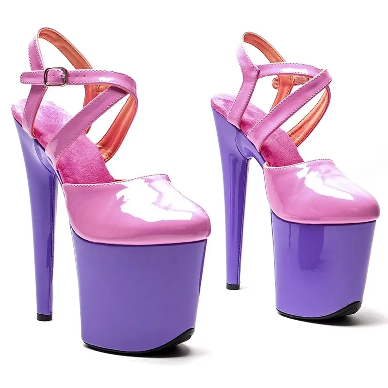 

Model Shows Wome Fashion 20CM/8inches PU Upper Platform Sexy High Heels Sandals Pole Dance Shoes 272