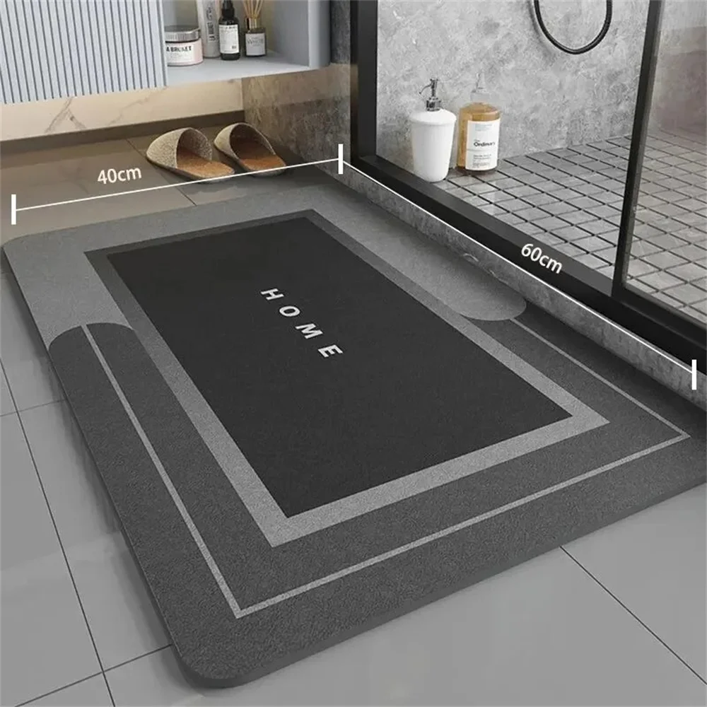 Simple Bathroom Diatom Mud Absorbent Foot Mat Toilet Shower Room Non-Slip Quick-Drying Floor Mat Dirtresistant Entrance Foot Mat