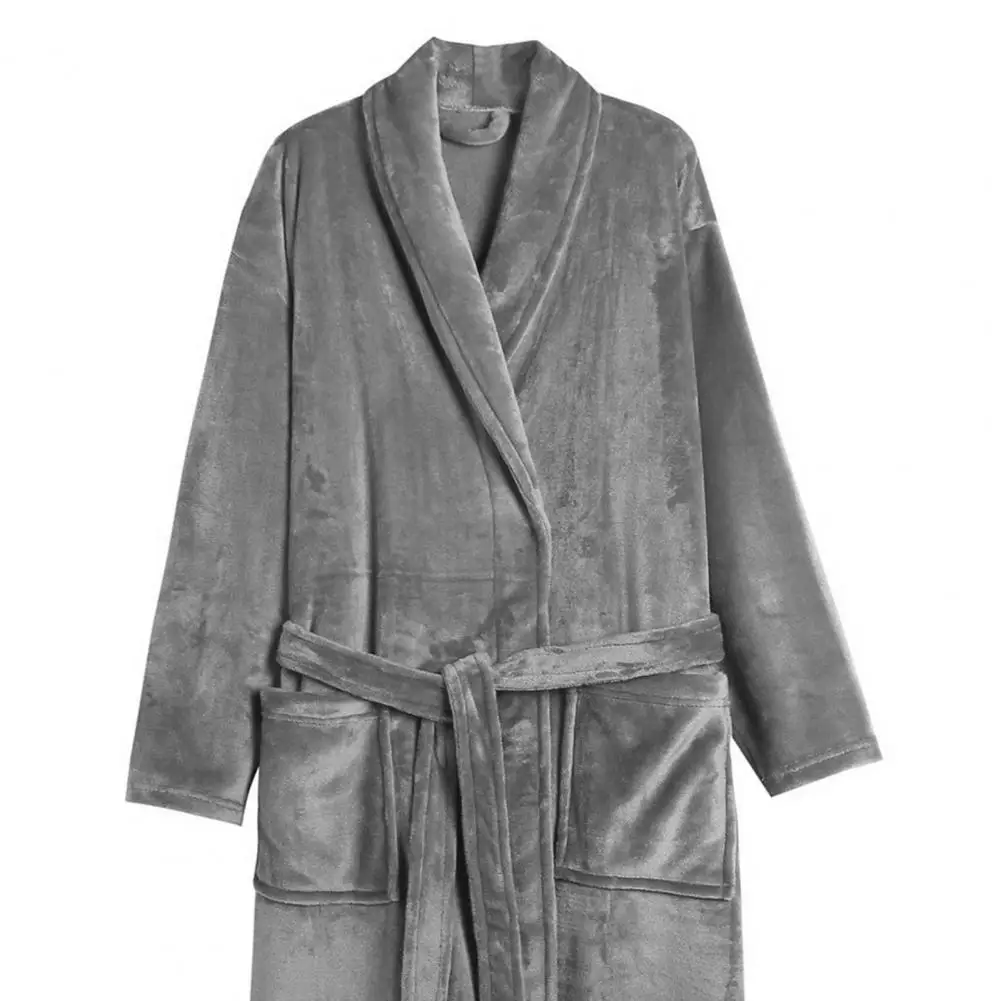 2025 Women's Flannel Robe Thick Warm Fleece Bathrobe with Pockets Winter Soft Plush Long Nightgown Sleepwear