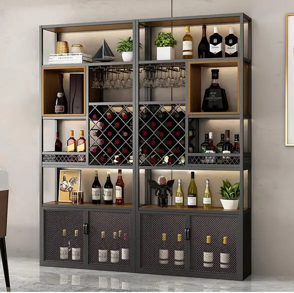 Light luxury wine rack wine cabinet landing simple restaurant bar wine cabinet wine cup storage rack household red wine display