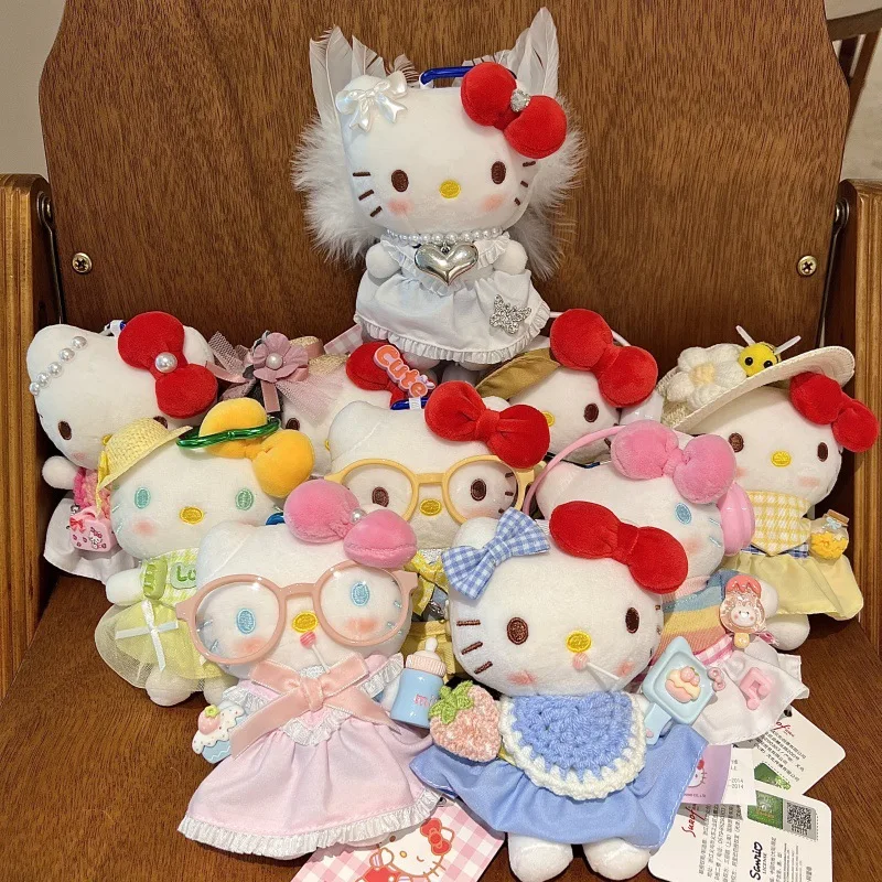 Kawaii الكرتون سانريو مرحبا كيتي أفخم المفاتيح DIY للتحويل فستان دمية الاتجاه الجديد نمط حقيبة ملحق هدية الكريسماس