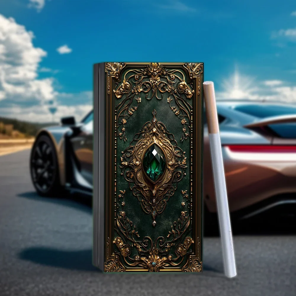 Stylish slim aluminum cigarette case,avant-garde metal box for going out-high definition picture cover perfect gift