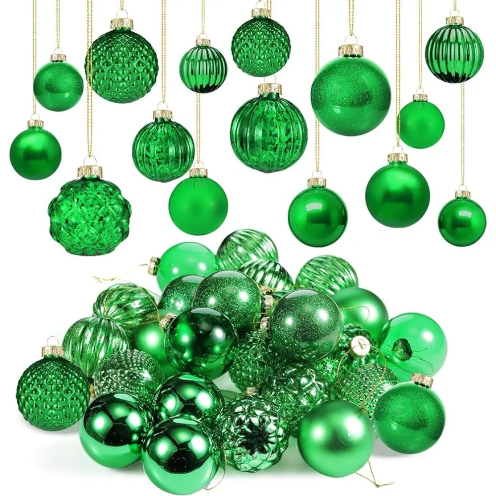 

24 Pcs Glass Christmas Ball Ornaments 2.36 Inch Christmas Tree Decoration Hanging Balls Christmas Ornaments for Party Decor