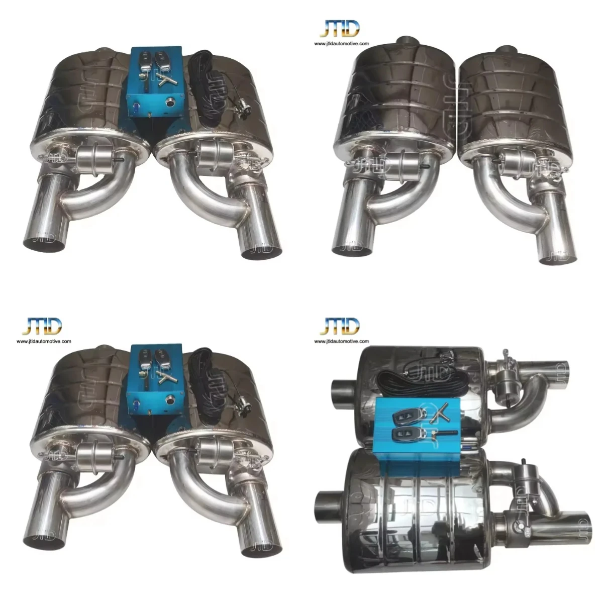 JTLD High Quality Performance Exhaust Muffler Vacuum Valve Muffler With Controller Pneumatic Double Valve Muffler