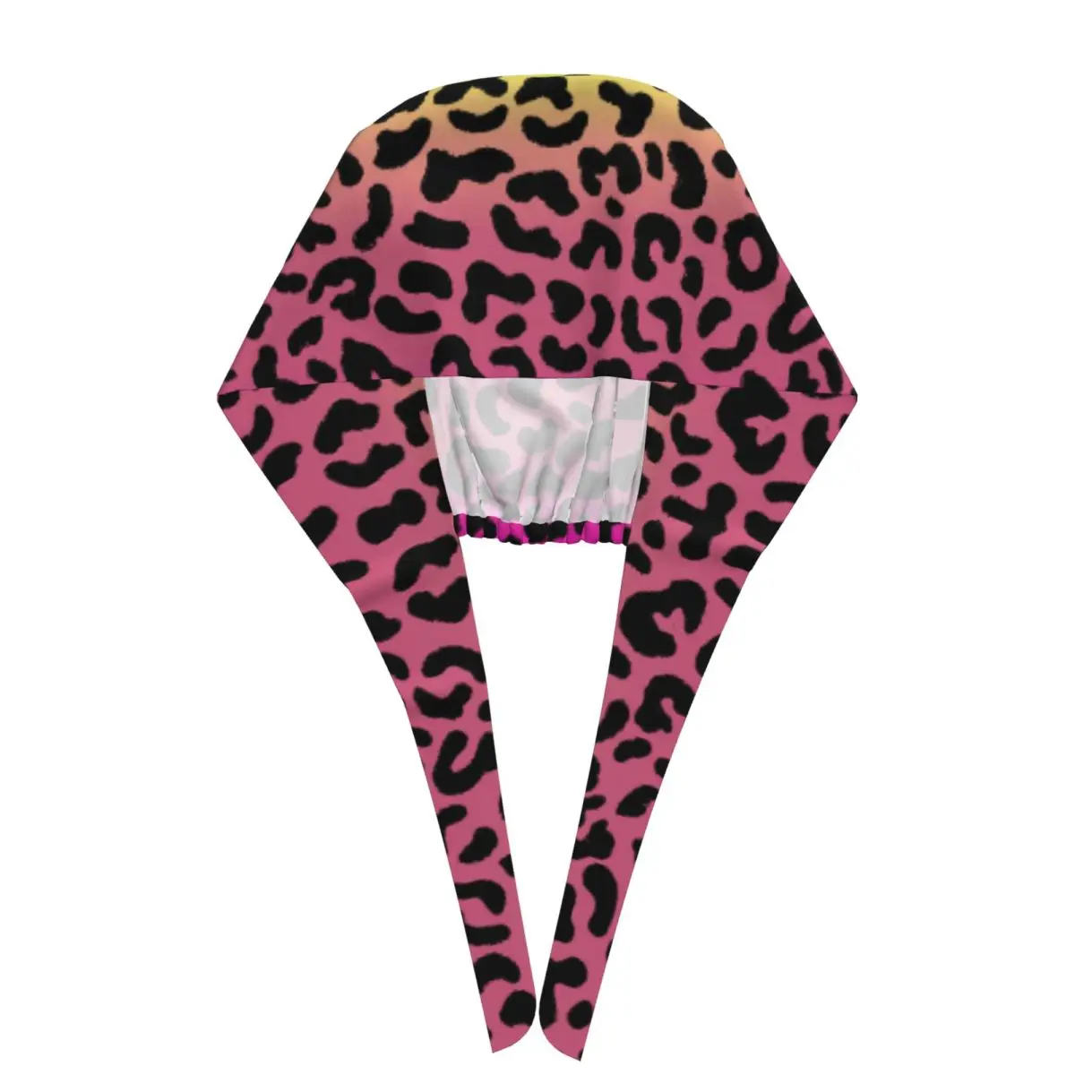 Nurse Hats Colorful Leopard Gradient Pattern Working Caps For Unisex Women Casual Bandage Tie Back Work Scrubs Hat