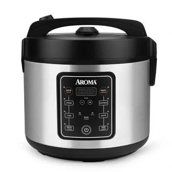 Multifogão digital e panela de arroz Aroma 20 xícaras - aço inoxidável