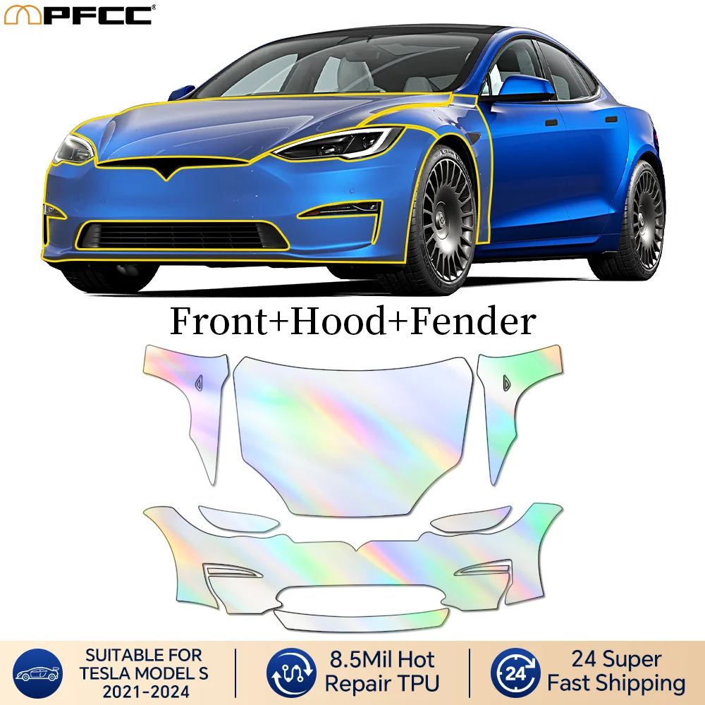 

For Tesla Model S 2021-2025 Car Precut Paint Protection Film Full Vehicle Anti-scratch Exterior TPU PPF Transparent Anti Scratch