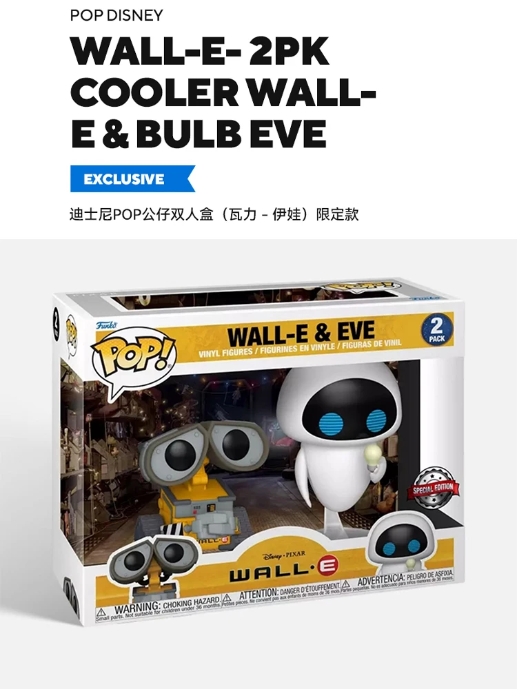 Original Funko Walle Anime Figure Wall.E Figures Eve Figurine Ornament Statue Model Collection Room Desk Decoration Toys Gifts