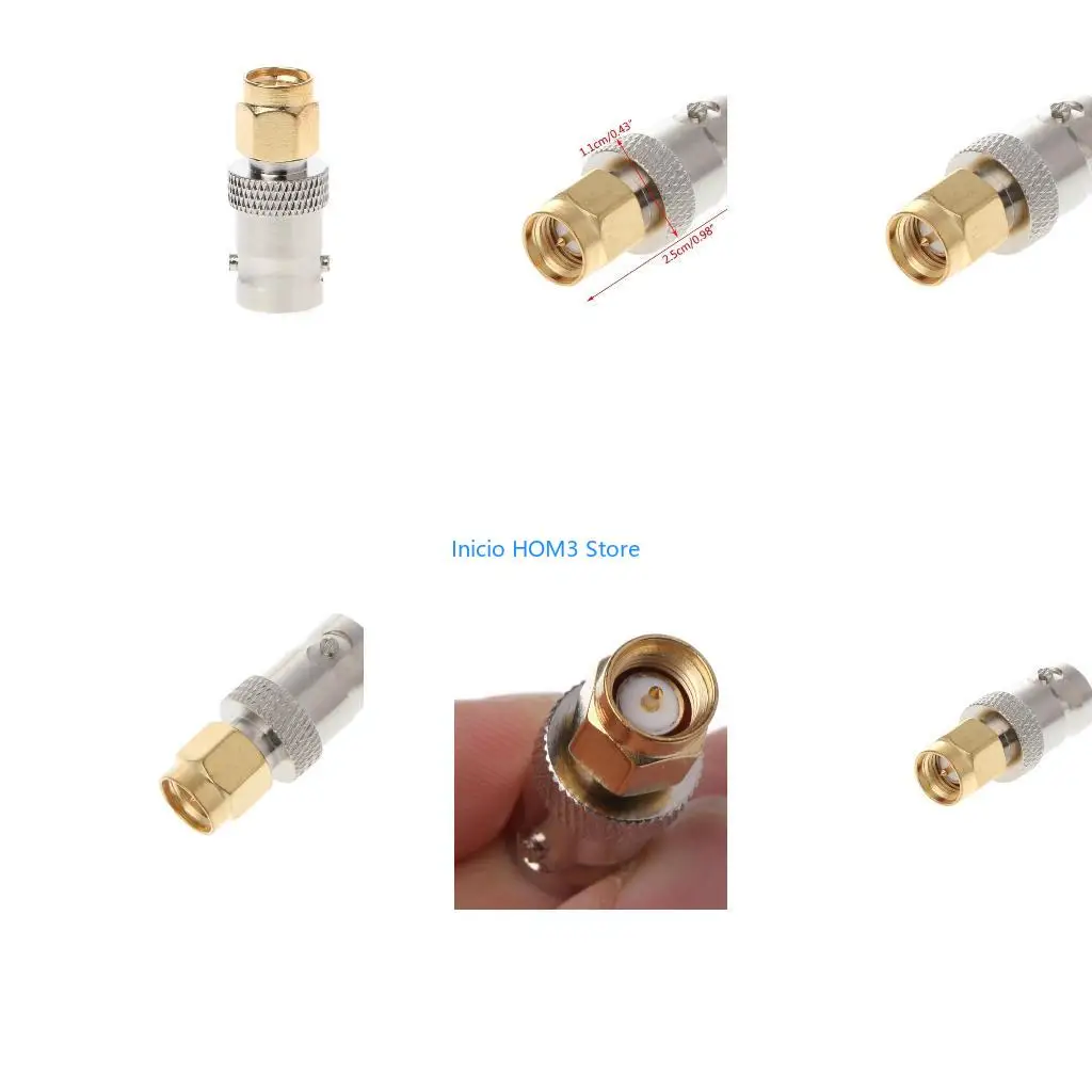 A5YD SMA Male To BNC Female Plug Straight RF Adapter Coaxial Connector Converter