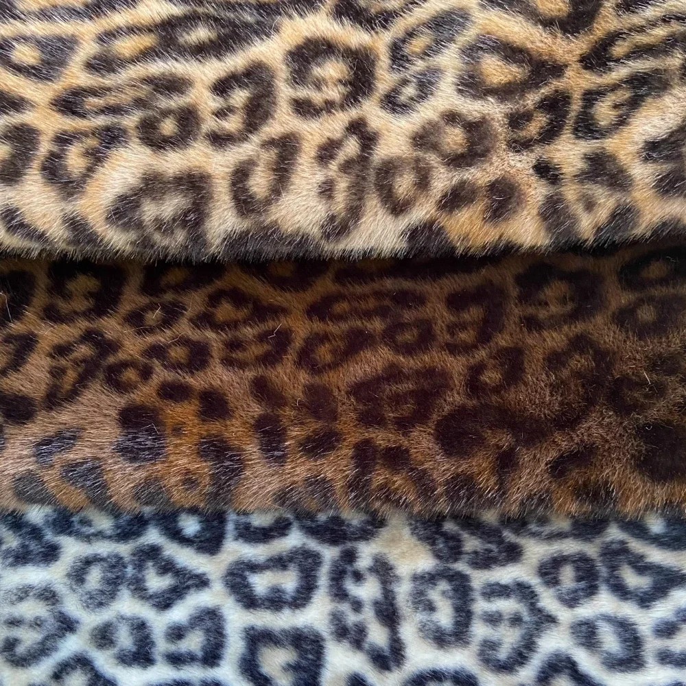 Imitation Mink Fur Leopard Print Fabric Plush Mink Fur Outerwear Clothing Fabric Autumn and Winter Leopard Print Headband DIY