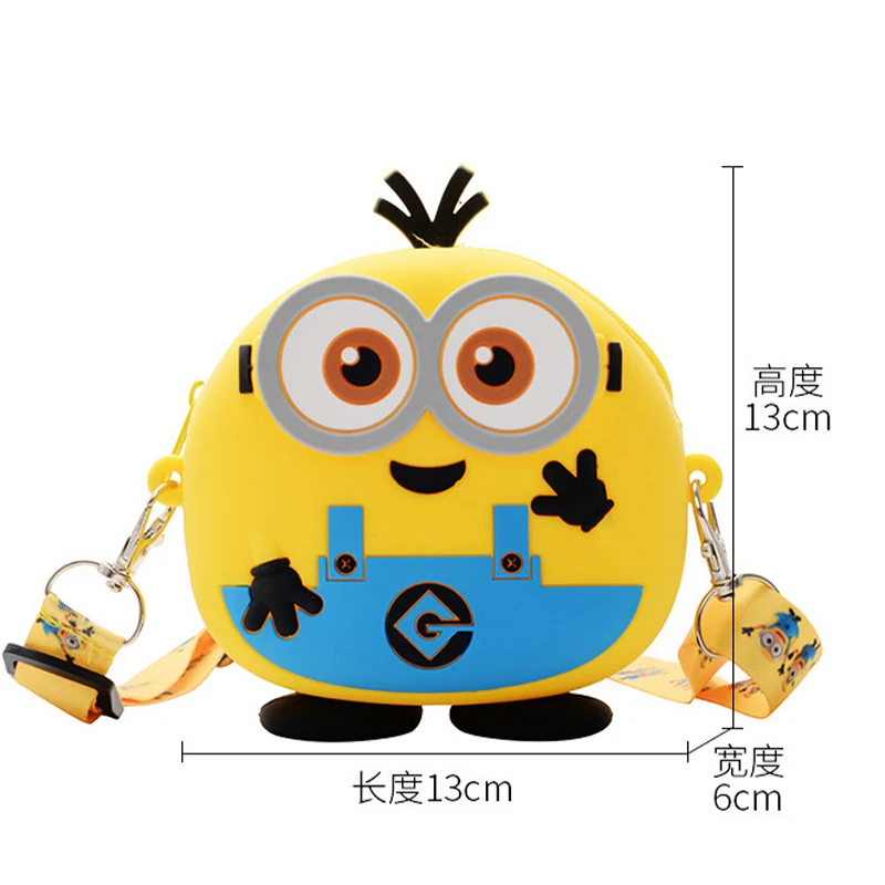 Minions-Bolso de silicona impermeable para niños, Cartera de hombro, juguetes, regalos de cumpleaños