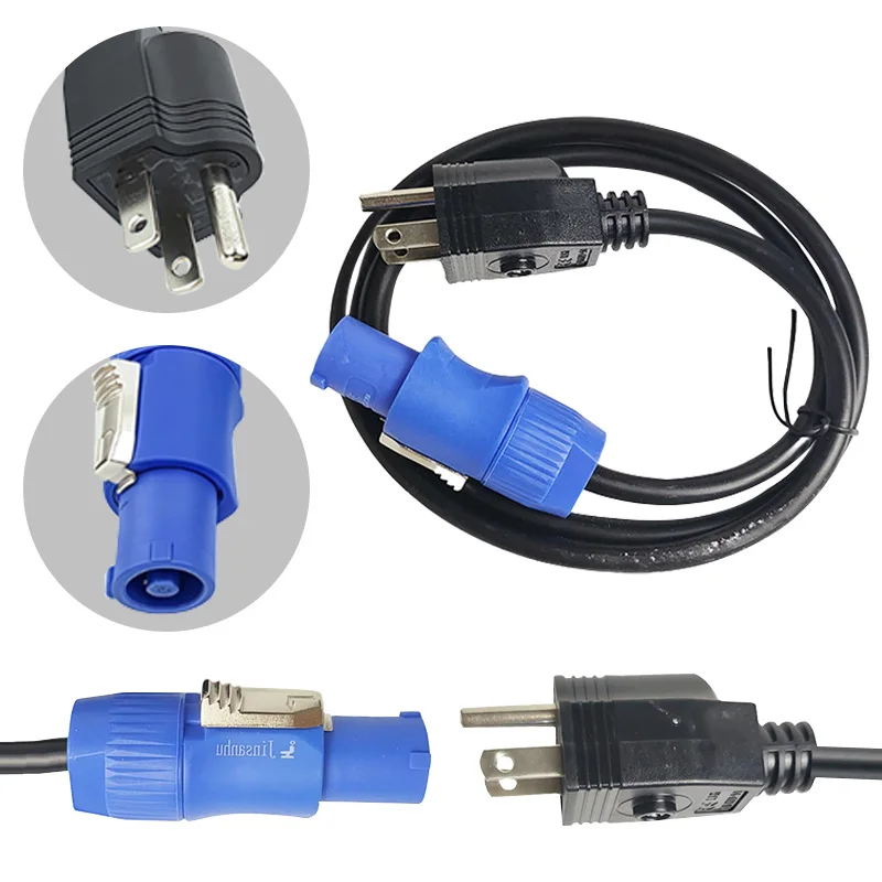 3-cores Power Plug 3x1.5mm² 3-pin US Plug Extension Cord for LED Beam Stage Light