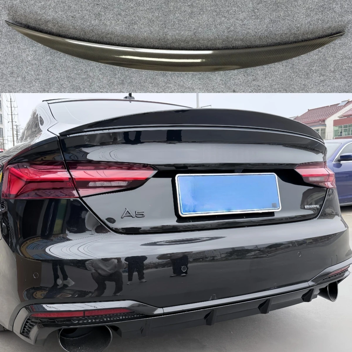 

Spoiler For Audi A5 S5 B9 2017-2024 Sedan ABS K-Style Car Tail Wing Rear Trunk Spoiler High Quality Body Kit Accessories