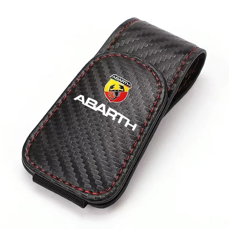 1Pc Durable Leather Car Sunglasses Clip for Fiat Abarth 500e Tipo 500 500x Panda Punto Doblo Sun Visor Card Holder Auto Parts