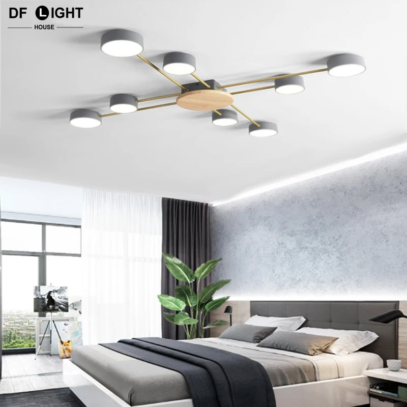 Modern led ceiling lights bedroom ceiling lamp living room hanging chandelier wooden lamps 220V home decor lighting fixtures