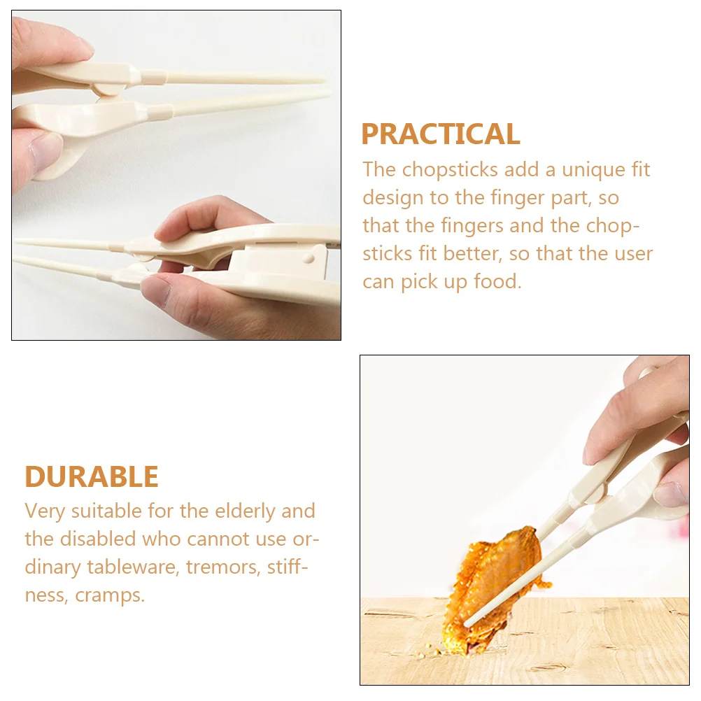 

1 Pair Anti-Shaking Chopsticks For Elderly Non-Slip Auxiliary Training Tableware Grip Reusable