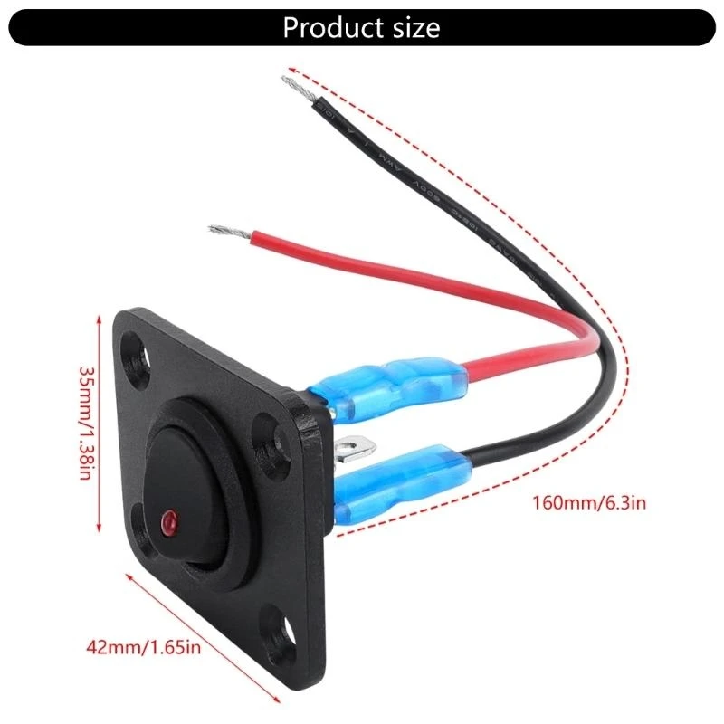 

A2BF 20A 12V Waterproof Red LED Illuminated Toggle Switch Panel for Auto and Marine Dashboards Applications Easy Installation