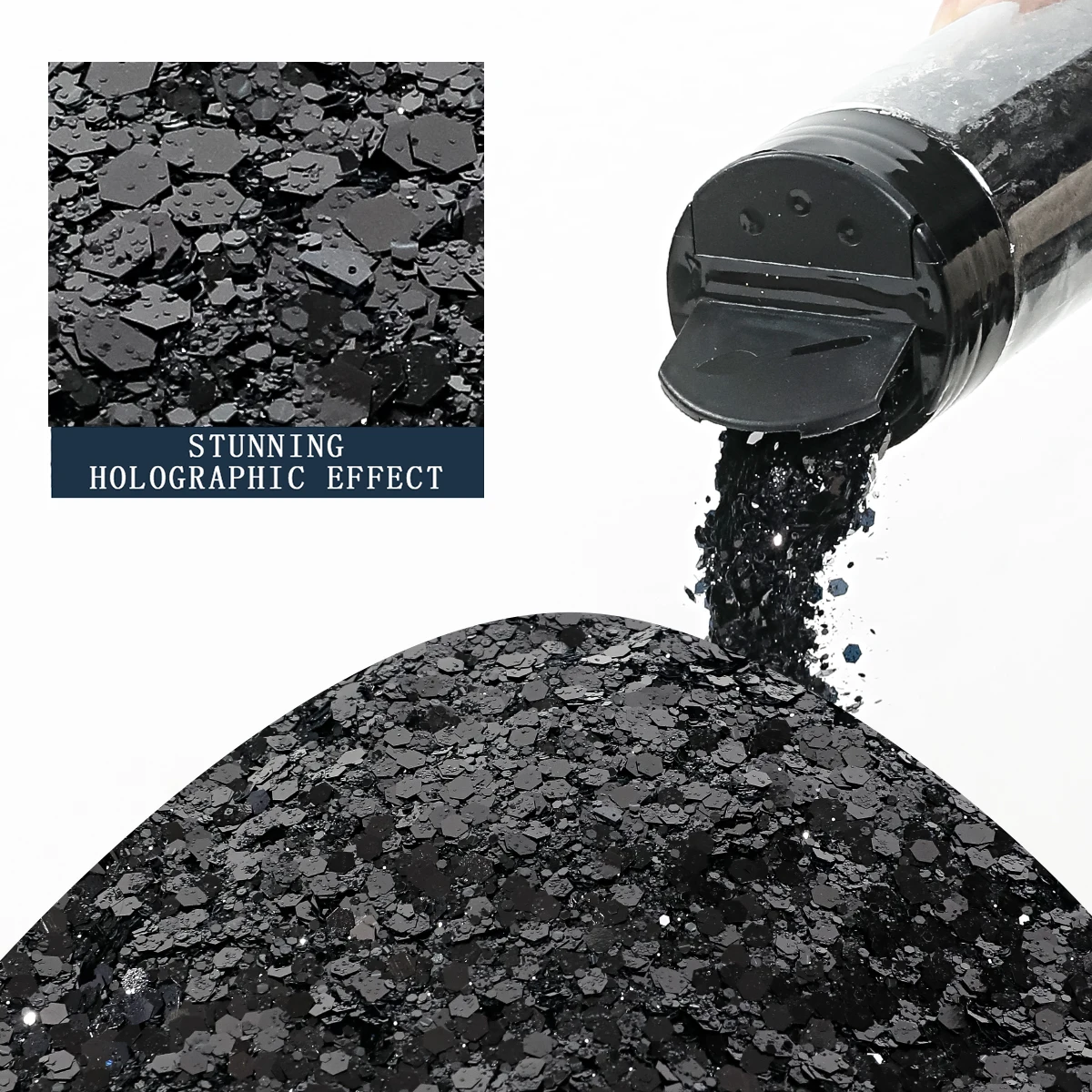 80 g Metallic-Mix, klobiger Glitzer, Bastel-Glitzerpulver, gemischte, klobige, feine, schillernde Nagel-Pailletten für Nägel, Festival-Dekoration – Detail 15