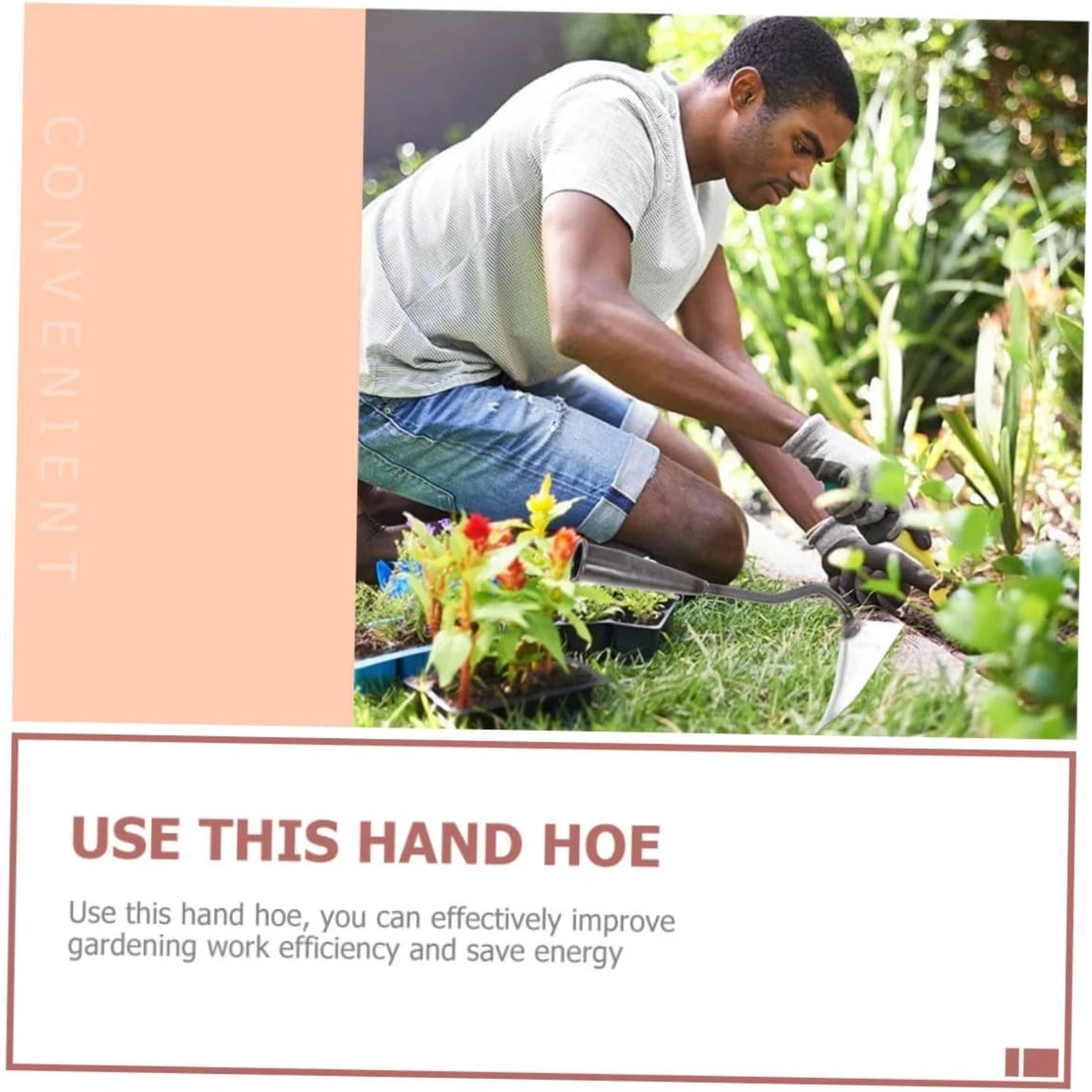 Reliable, Durable Small Triangle Tin Plate Hoe - Efficient Iron Blade Hand Hoe Remover Tool for Gardening - Easy-to-Handle Mini