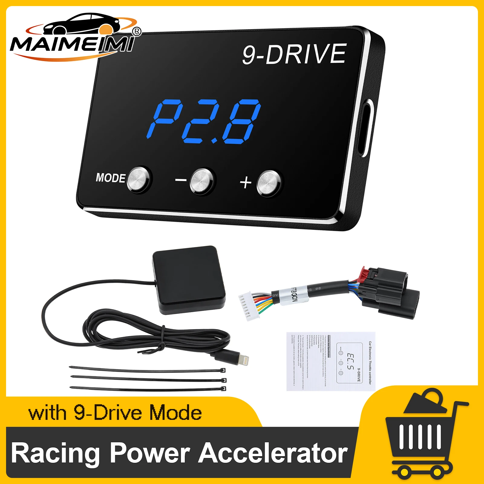 Image of Auto-Tuning Gaspedal-Controller Plug & Play Digitaler Rennsport-Leistungsverstärker mit 9 Fahrmodi