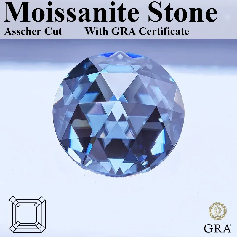 Top Quality Moissanite Royal Blue Color Round Shape Double Faced Rose Cut Charm Beads for DIY Jewelry Making Materials with GRA