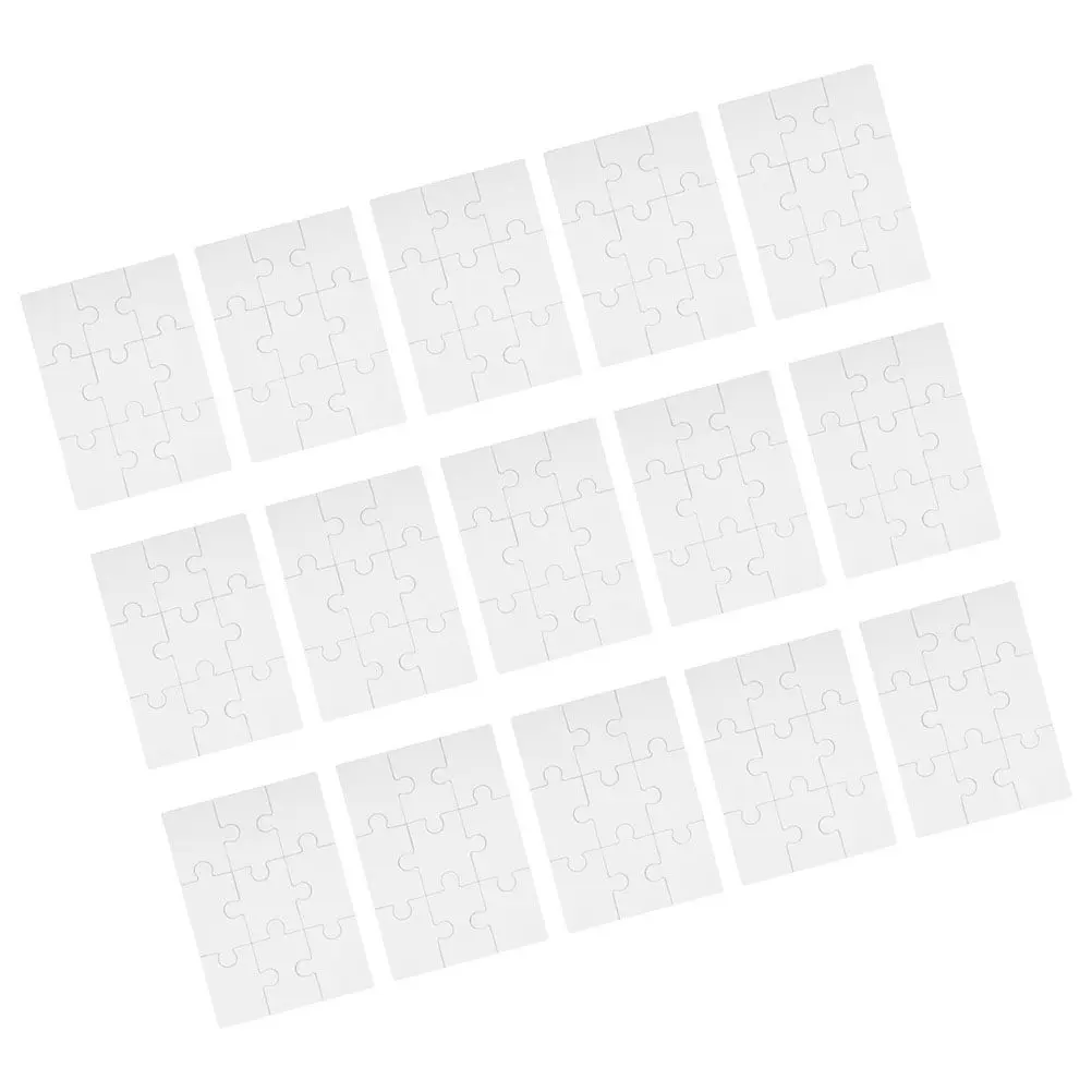 

15 Sheets Blank Paper Puzzle DIY Paintable Puzzle Set Large Size Educational Craft Supplies for Kids Creativity and Coloring