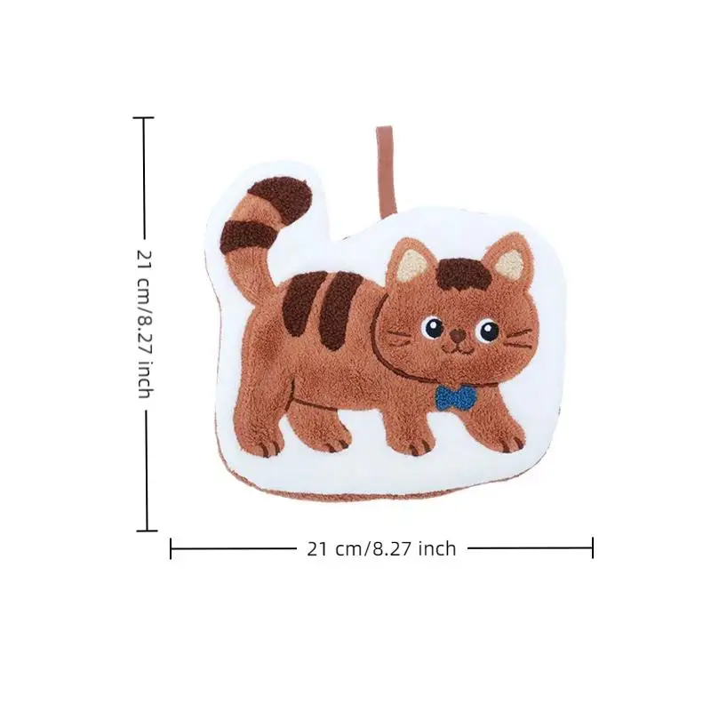 Soft Quick Drying For Kitchen And Bathroom Household Cartoon Cats Dog Bathroom Hand Cloth Absorbent Hand Cloth Hanging Towels