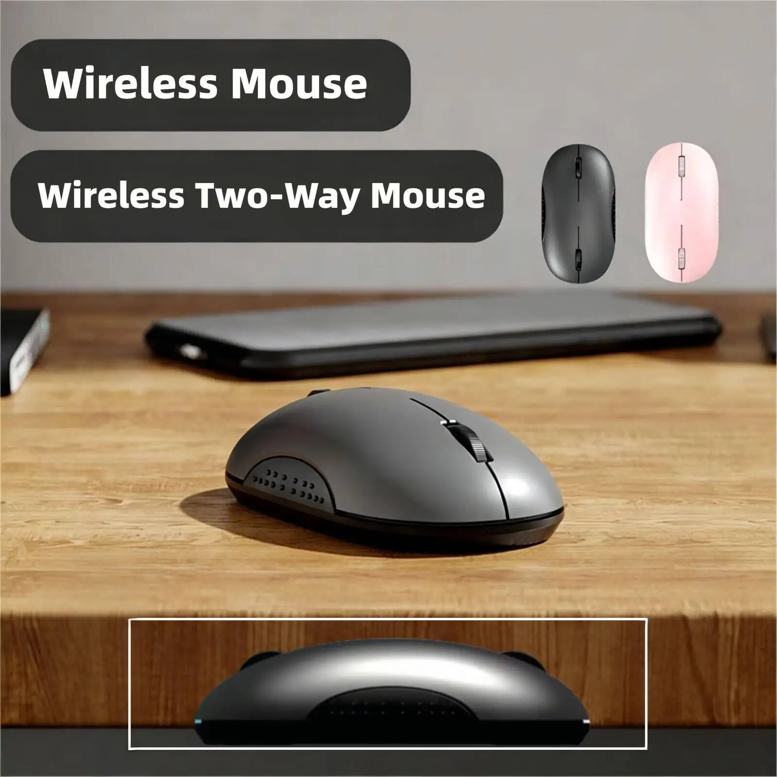 Creative Switchable Two-Way Wireless Mouse, 2.4G+Bluetooth, Silent & Mechanical Click, High Precision Mice For PC Laptop Office