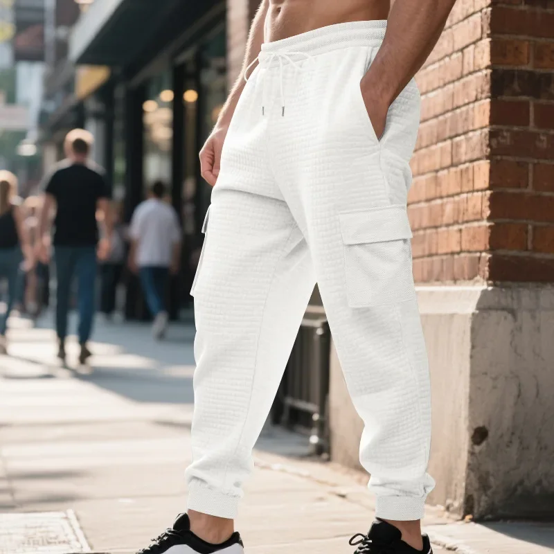 

2025 весенне-осенние американские свободные спортивные жаккардовые повседневные популярные брюки для отдыха на открытом воздухе для мужчин