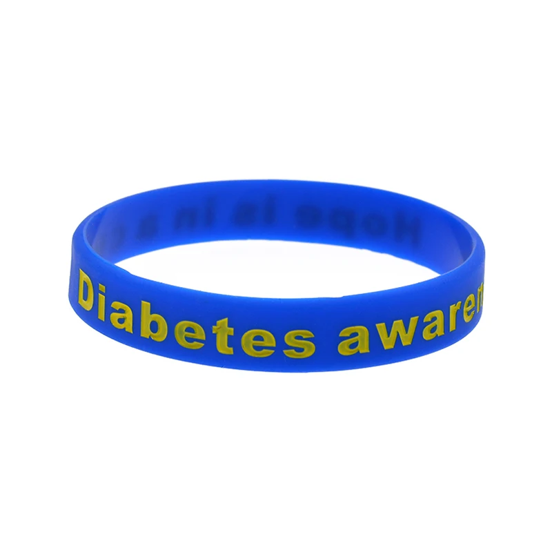 1 Stück/4 Stück Diabetes-Aufklärungs-Silikonarmband „Hoffnung ist in der Heilung“ – Detail 7