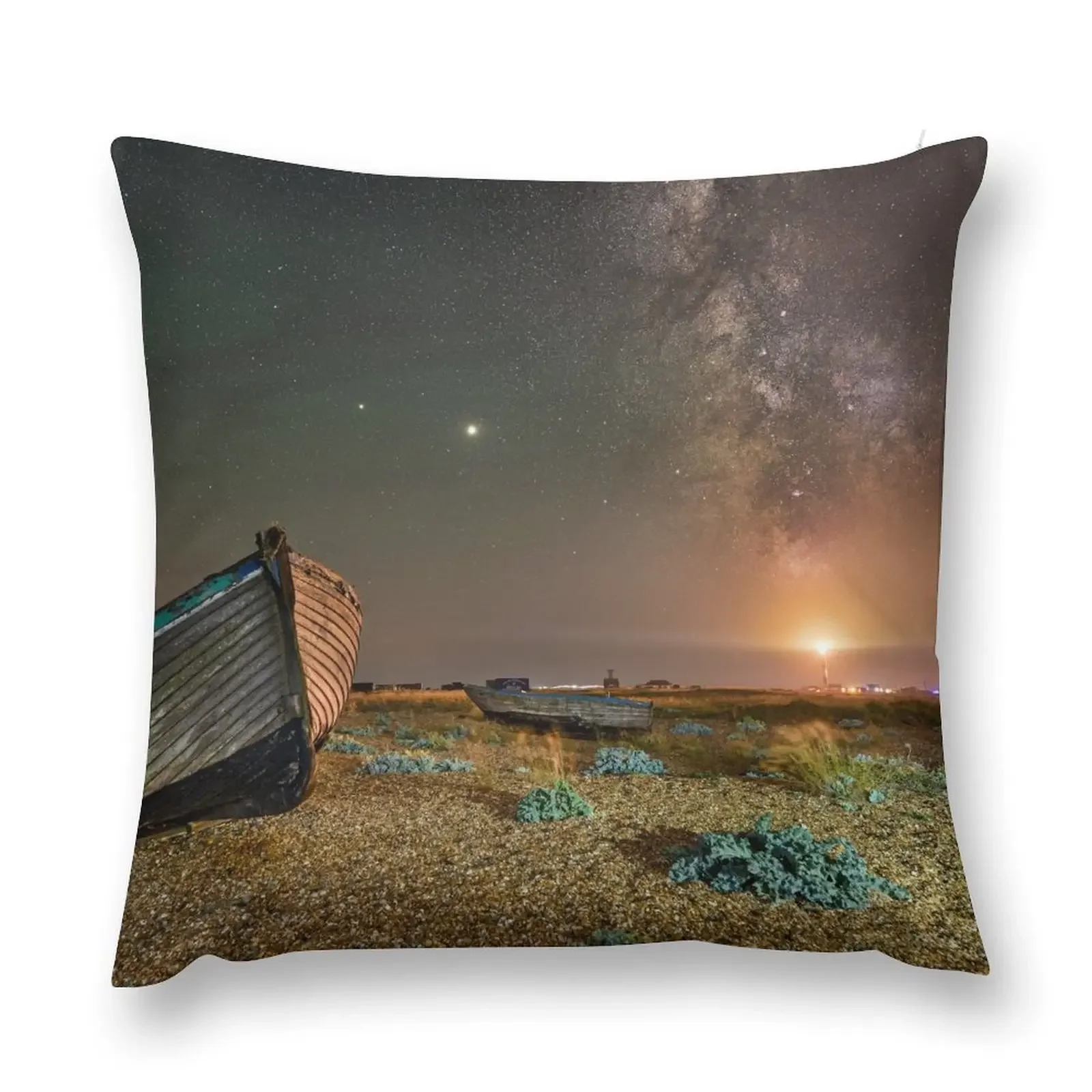 Dungeness Boats Milky Way at night Throw Pillow pillows decor home Decorative Cushion Cover Cushion Cover Luxury pillow