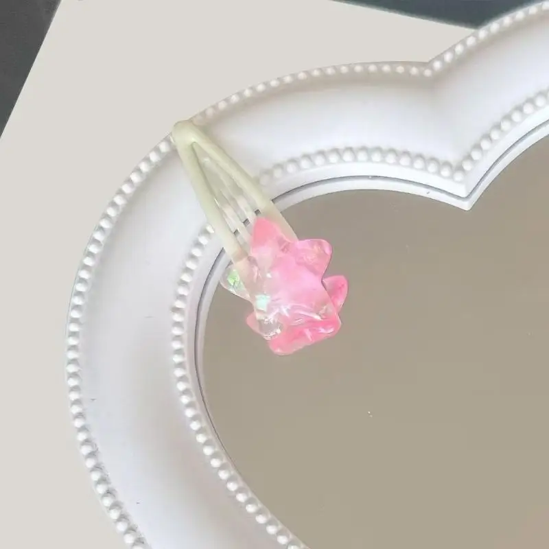 652F دبوس شعر على شكل نجمة ستيرو للمراهقين البالغين، مشبك شعر على شكل ذيل حصان للمراهقين