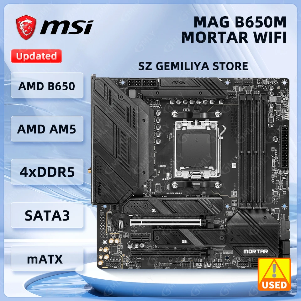 Placa-mãe MSI B650M MAG B650M MORTAR WIFI Socket AM5 DDR5 256GB M