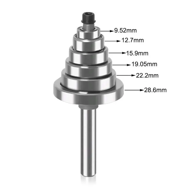 

R9UF Multiple Depths Rabbet Router Bit with 6 Bearings Replacement Woodworking Tools for Wood Work Project,Art ,Craft