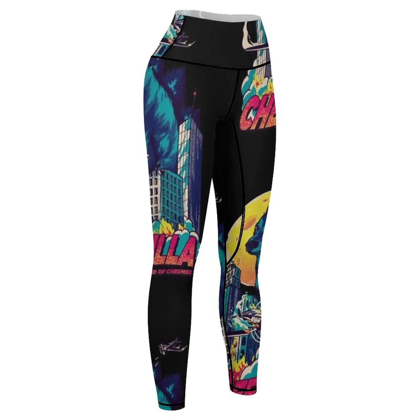 Cheemzilla - The Gomd of Cheemse | Blue | Kaiju Shiba Inu Doggo Wacky and Uncharacteristic Ironic Dank Memes | Dogezill Leggings 6