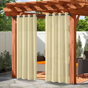 Wasserdichte Polyestervorhang für Privatsphäre, Gromet -Obert -Outdoor für Terrasse, Pavillon, vorderer Balkon und Pergola, 1PC 8 Hauptverkaufsbootvorhang - №8