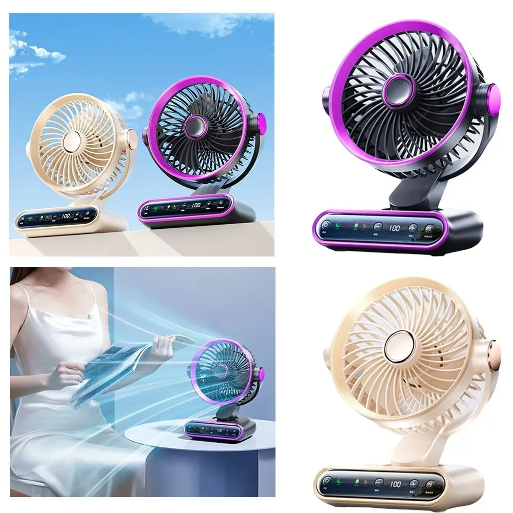 4 Modes Multi-functional Desktop Fan Adjustable Tilt Timer High-Power Electric Fan Strong Wind 100 Adjustable Speeds