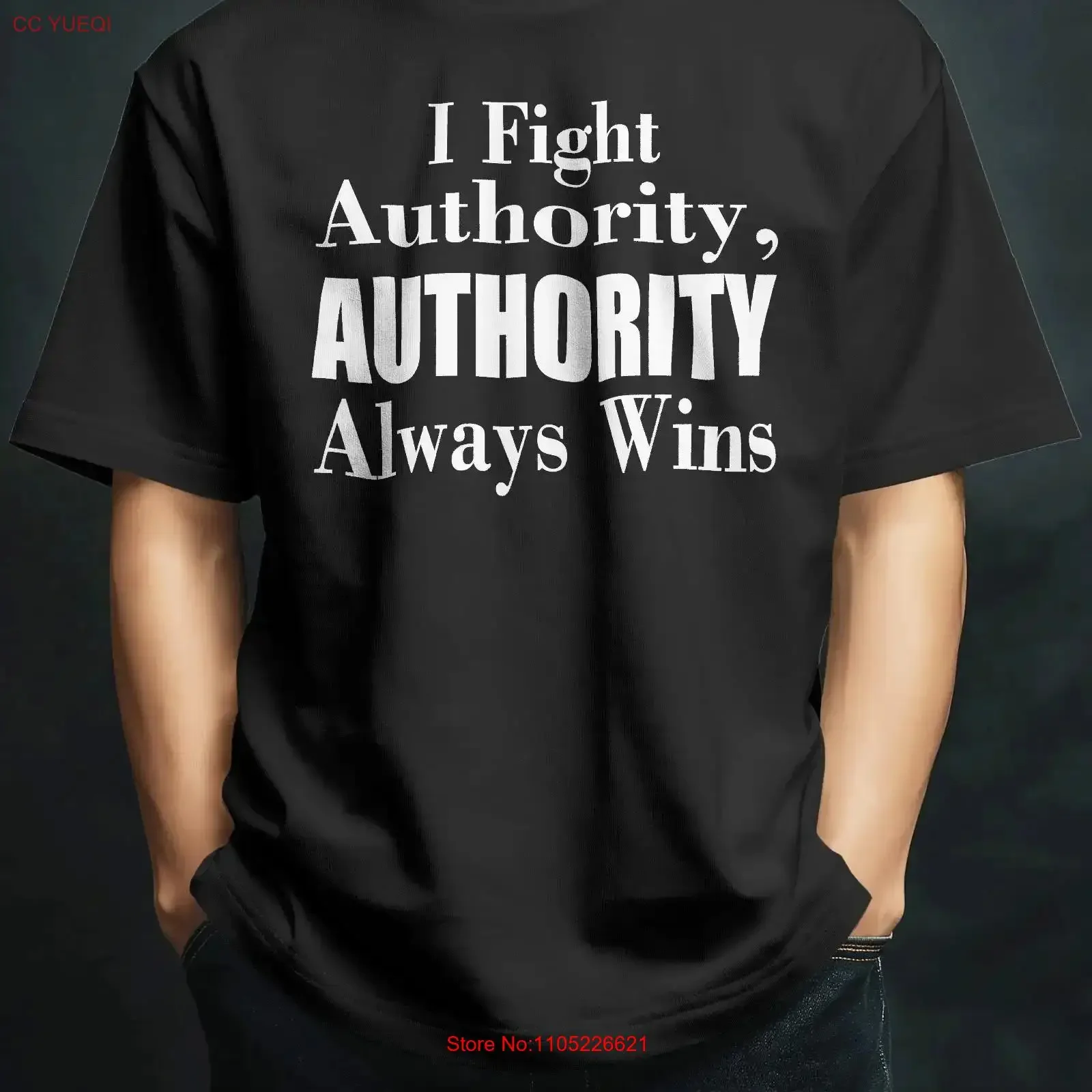 I Fight Authority Always Wins T Shirt John Cougar Mellencamp song a rebel trouble the law troublemaker discipline vintage