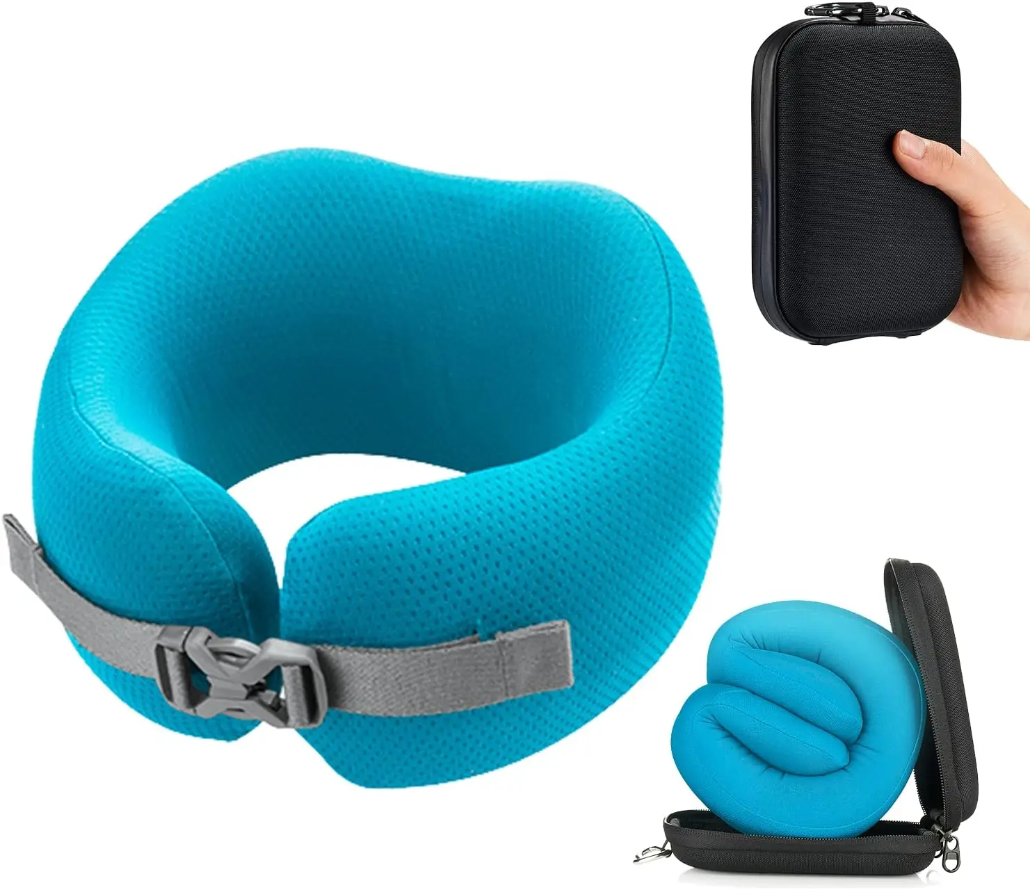 

Ортопедическая подушка для шеи Skypillow, дорожная подушка из пены с эффектом памяти, моющийся чехол и чехол для переноски — поддерживает шею, предотвращает боль