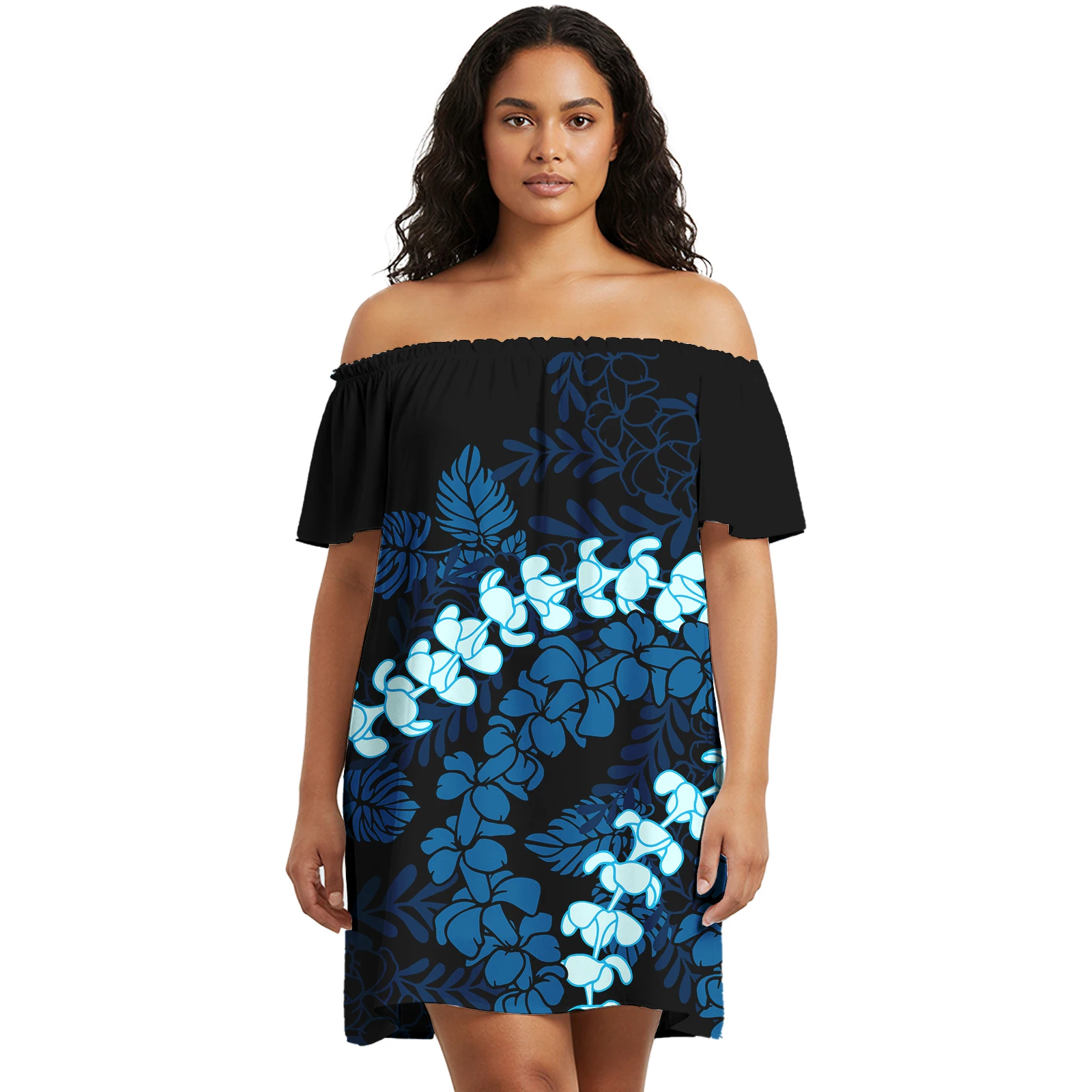 Personalización Vestidos de moda hawaiana Pua Keniken Estampado bajo demanda Hombro caído Sexy Sweetheart Vintage Island Vestido casual