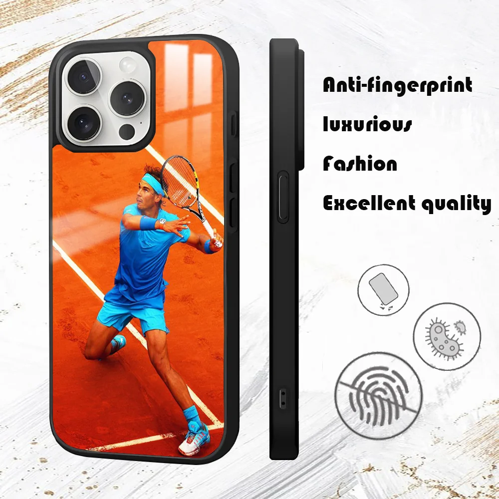 Rafael Nadal Phone Case For iPhone 16 15 14 13 12 11 Pro Max Plus Mini PC Mirror Fashion  phone case