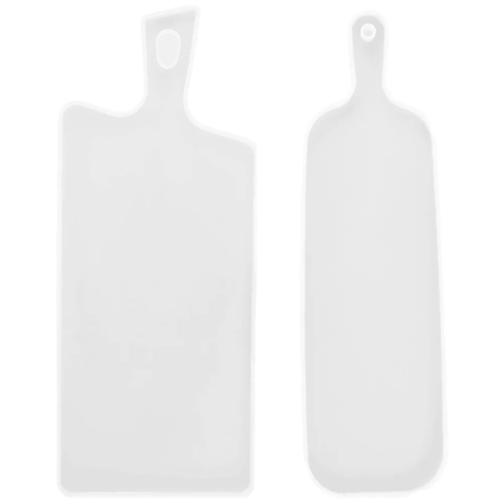 2 Pcs DIY Crystal Drip Silicone Mold Handle Tray Handmade Mirror Table Candy Rectangle Plate Molds Epoxy Fruit